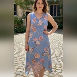 Chadwicks Floral Asymmetrical Pullover Women's Dress Size 8p